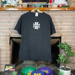 Vintage Y2K West Coast Choppers Long Beach CA Logo Mullet Tee Size L